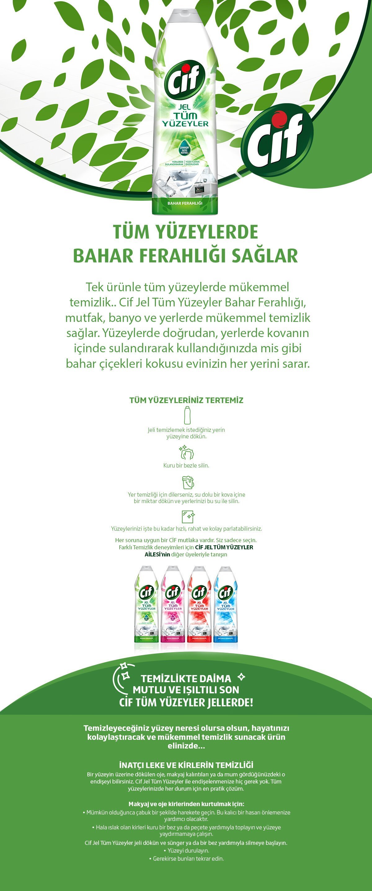 Cif Tüm Yüzeyler Jel Bahar Ferahlığı 750 Ml