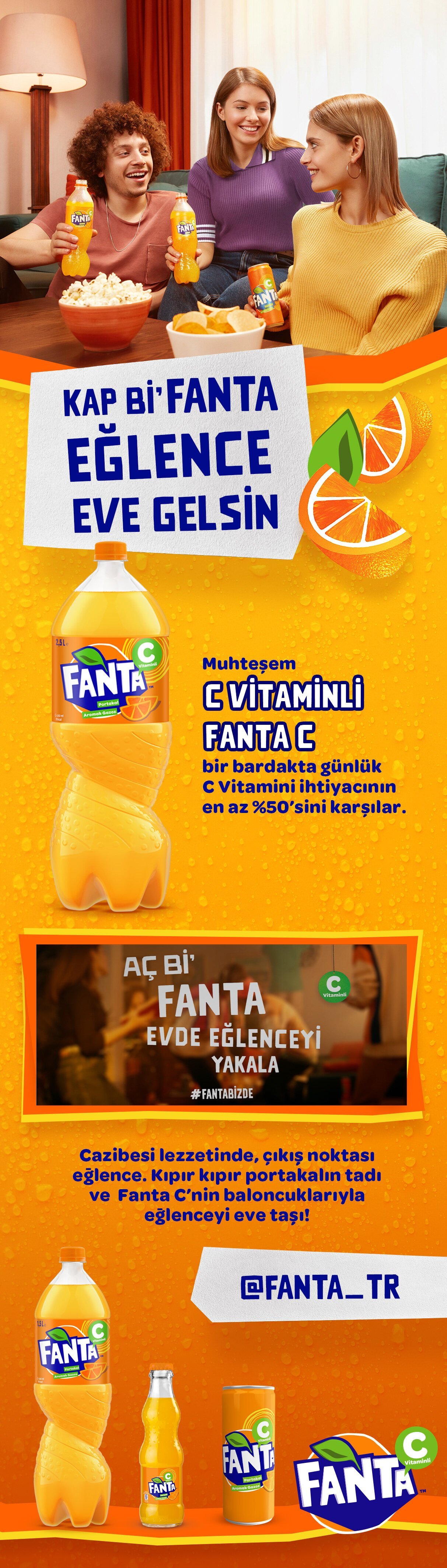 Fanta Portakal Aromalı Gazoz 2.5 Lt