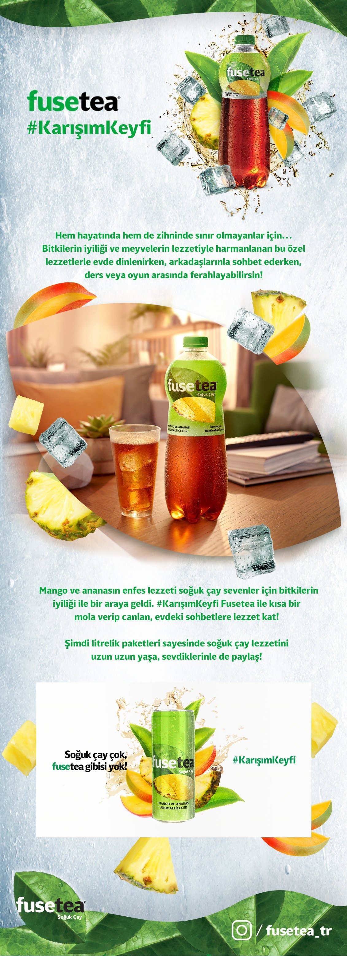 Fusetea Icetea Mango ve Ananas Aromalı İçecek 1,5 L Pet 6'lı Koli